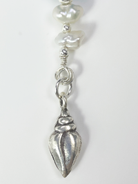 DevaArt Studio: Tide: Ocean Inspired handmade necklace, sea glass, blue glass bead, sterling silver beads.