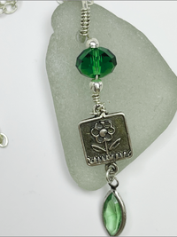 DevaArt Studio: Spring: sea glass, sterling silver handmade necklace.