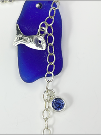 DevaArt Studio: Ocean Inspired necklace; sea glass, Swarovski crystal, sterling silver.