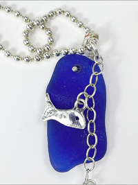 DevaArt Studio: Ocean Inspired necklace; sea glass, Swarovski crystal, sterling silver.