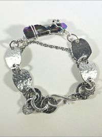 DevaArt Studio: rainbow quartz crystal, antique pewter chain, sterling silver components.