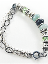 DevaArt Studio: eclectic bracelet; Tibetan silver, Dakota stones, antique silver, Swarovski crystals.