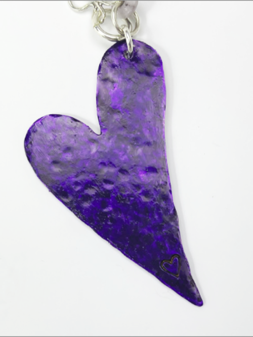 DevaArt Studio: hammered sterling silver alkemè heart necklace, Swarovski crystals.