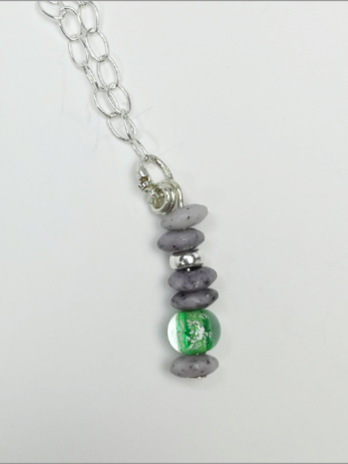 DevaArt Studio: handmade Italian Murano glass pendant necklace; sterling beads, vintage beads..