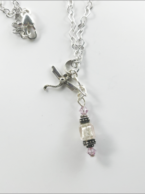DevaArt Studio Artisan Handmade Jewelry Boutique. Sterling dragonfly, sterling heart chain necklace..