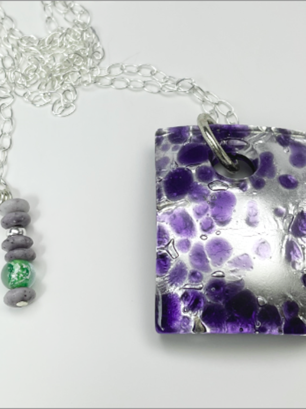 DevaArt Studio: handmade Italian Murano glass pendant necklace; sterling beads, vintage beads.